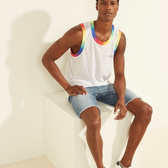 New GUESS Mesh Rainbow Tank - Picture 4 of 6